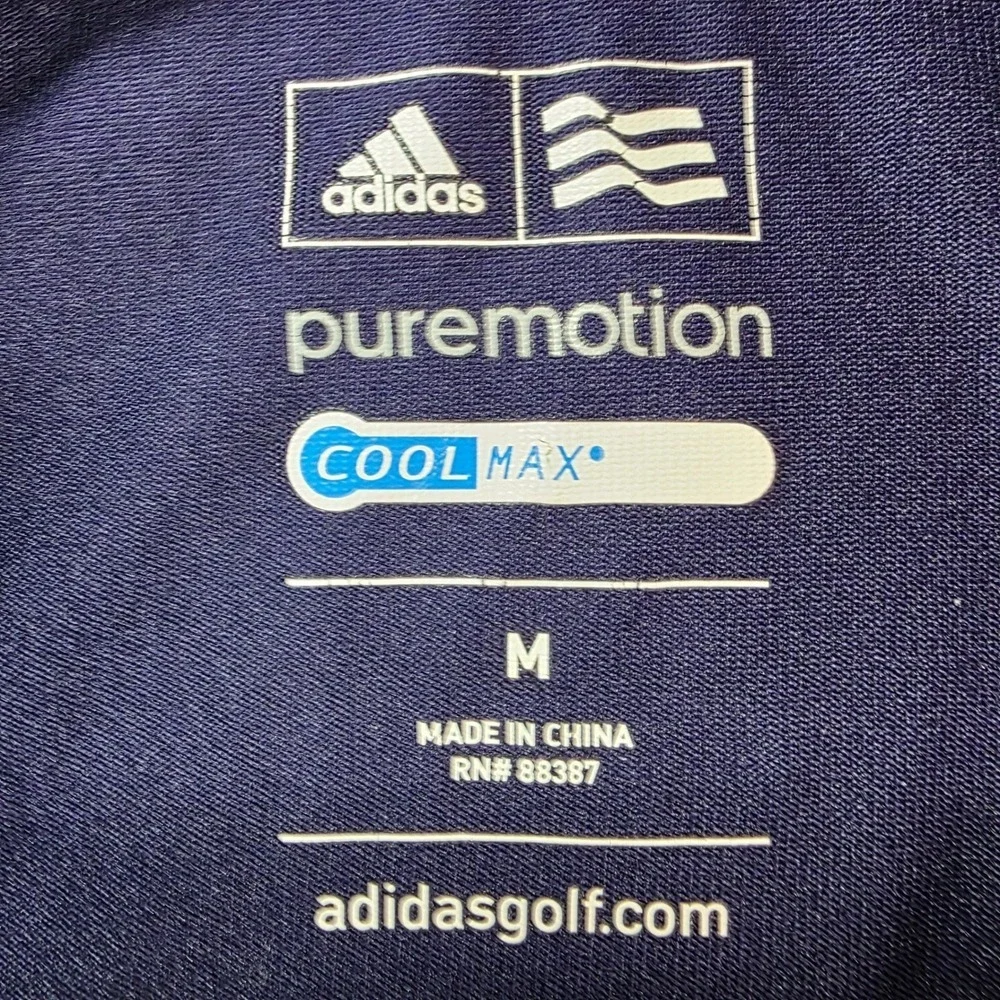 Adidas Men's Golf Puremotion COOLMAX Polo Shirt M Purple Blue Colorblock Stretch